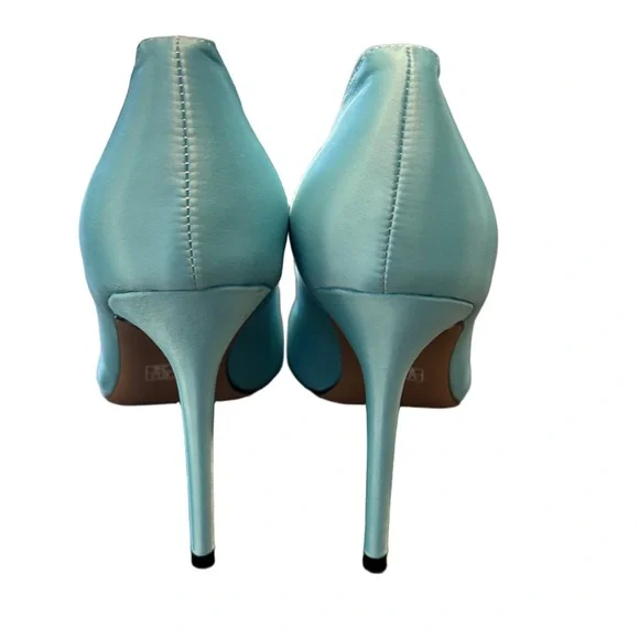 SOLD ***Tiffany blue 4 inch stiletto circular rhinestone buckle embellishment - Picture 5 of 11